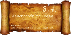 Blemenschütz Anita névjegykártya